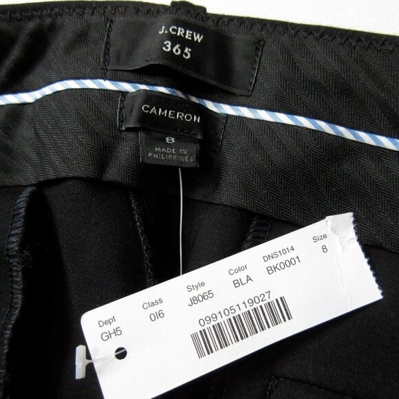 NWT J.Crew Slim Crop Cameron in Black Ponte Stretch Ankle Crop Pants 8 - Picture 3 of 5